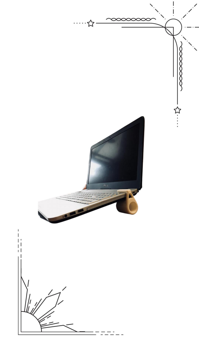 Laptop Dizüstü Bilgisayar Yükseltici Stand Aparat Siyah 2'li - Görsel 4