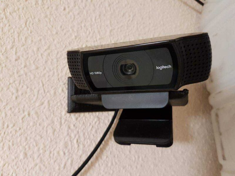 Köşede Logitech C920 Webcam Duvara Monte (45O Da Destek) Plastik Aparat - Görsel 3