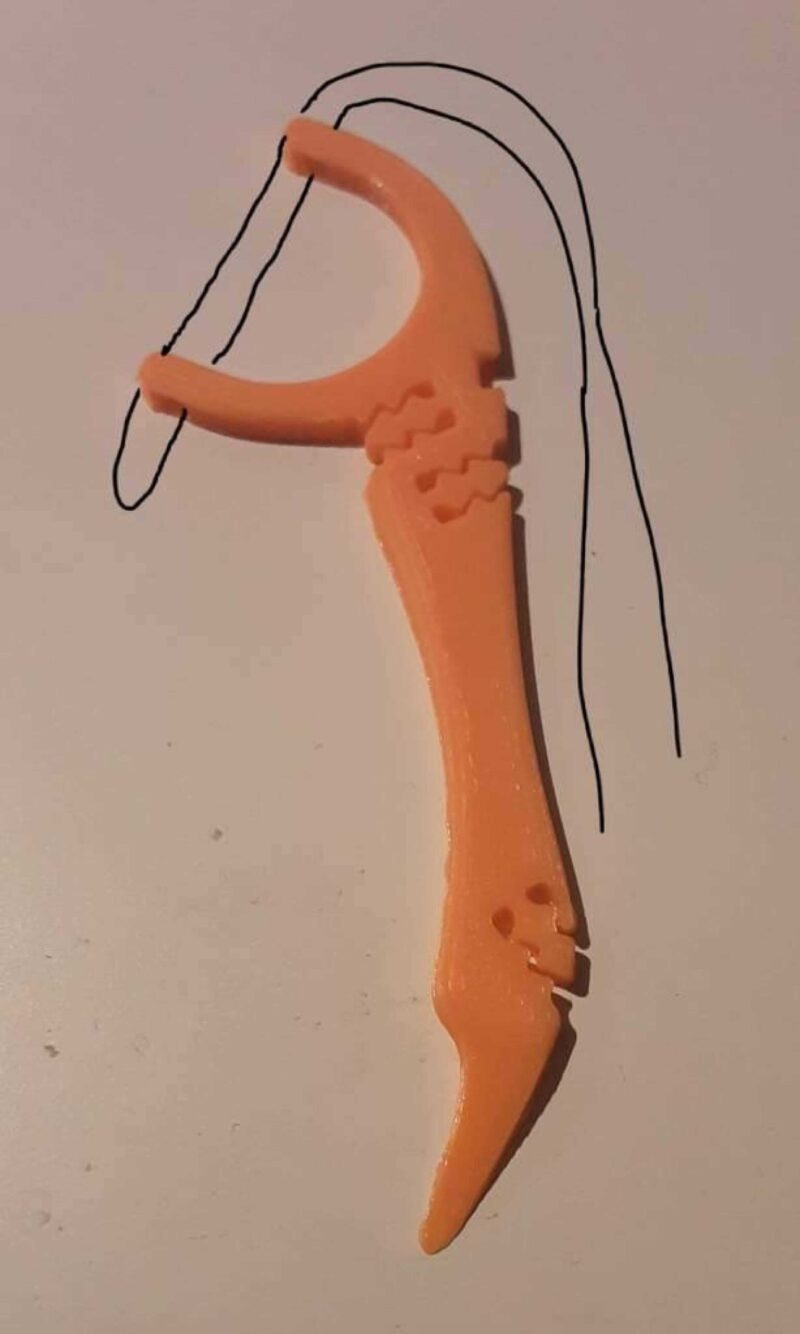 Yine Başka Bir Yeniden Kullanılabilir Diş İpi Çubuğu Plastik Aparat - Görsel 2