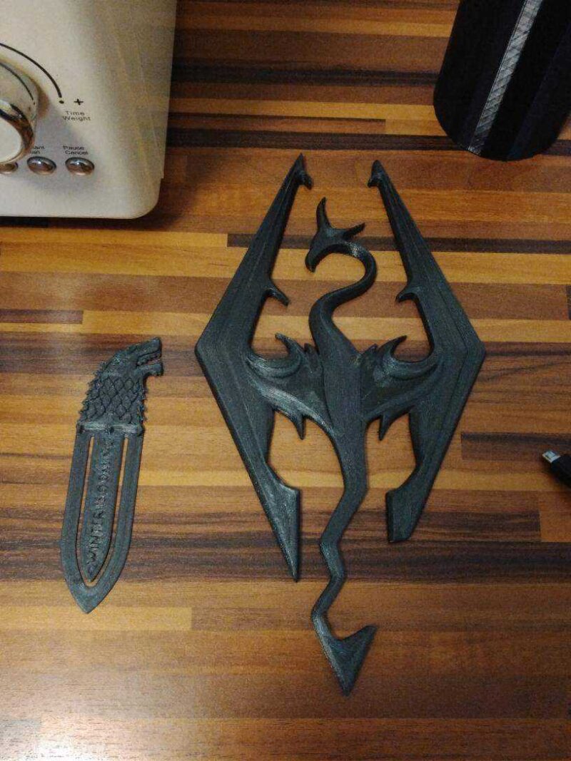 Skyrim Amblemi Biblo Dekoratif Hediyelik Süs Eşyası Maket - Görsel 3