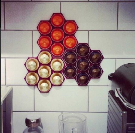 Nespresso Kapsül Petek Kar Tanesi Duvar Tutucu Organik Plastikten