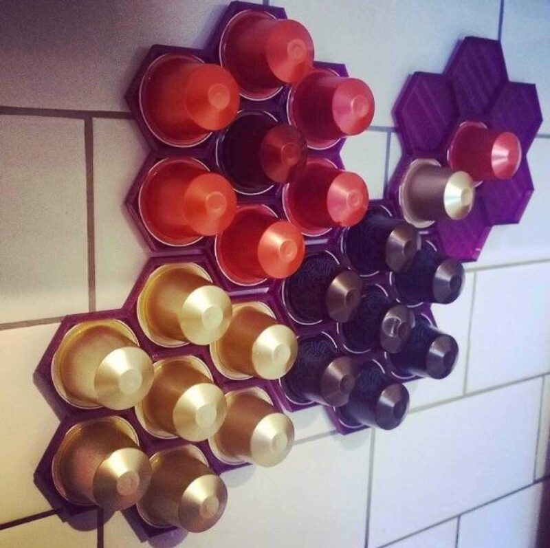 Nespresso Kapsül Petek Kar Tanesi Duvar Tutucu Organik Plastikten - Görsel 3
