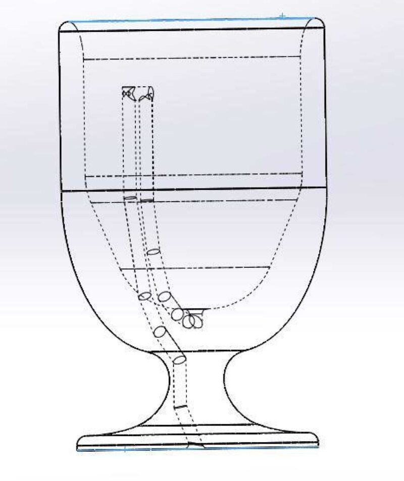 Pisagor Kupası - Sinsi / Sağlıklı (Sütunsuz) Plastik Aparat - Görsel 3
