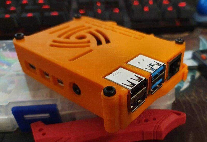 Raspberry Pi 4 DIN Rail Case Kılıf Kutu Tutucu Askısı Standı - Görsel 2