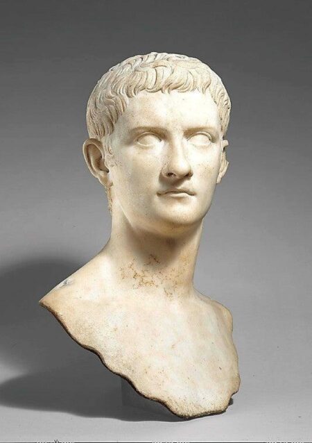 Caligula Olarak Bilinen İmparator Gaius Un Mermer Portre Büstü Plastik Aparat