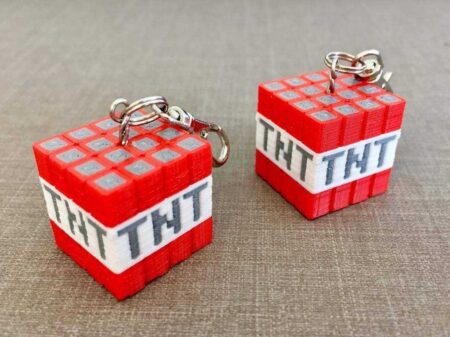 Minecraft Tnt Anahtarlık - Çoklu Malzeme Plastik Aparat