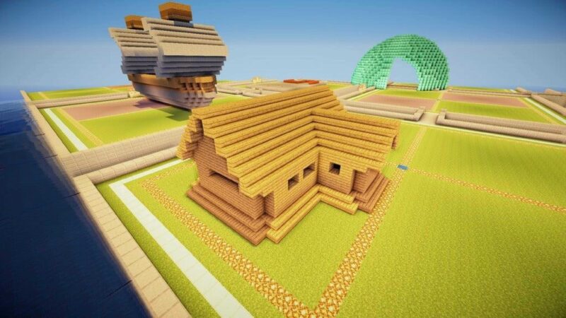 Küçük Minecraft Evi Masaüstü Dekoratif Çocuk Oyuncak Aksesuar - Görsel 4