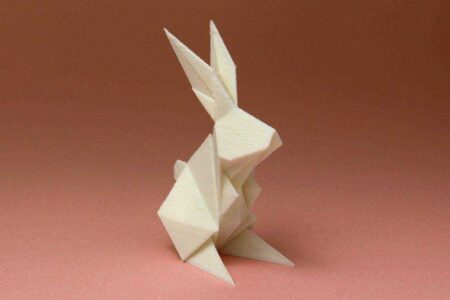 Origami Tavşan Biblo Dekoratif Hediyelik Süs Eşyası Maket