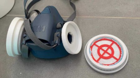 Cerrahi Filtre (手術 用 フィルター / 외과 용 필터) 3M Maskesinde 6200/7502 (Büyük Çaplı Kartuş) Plastik Aparat