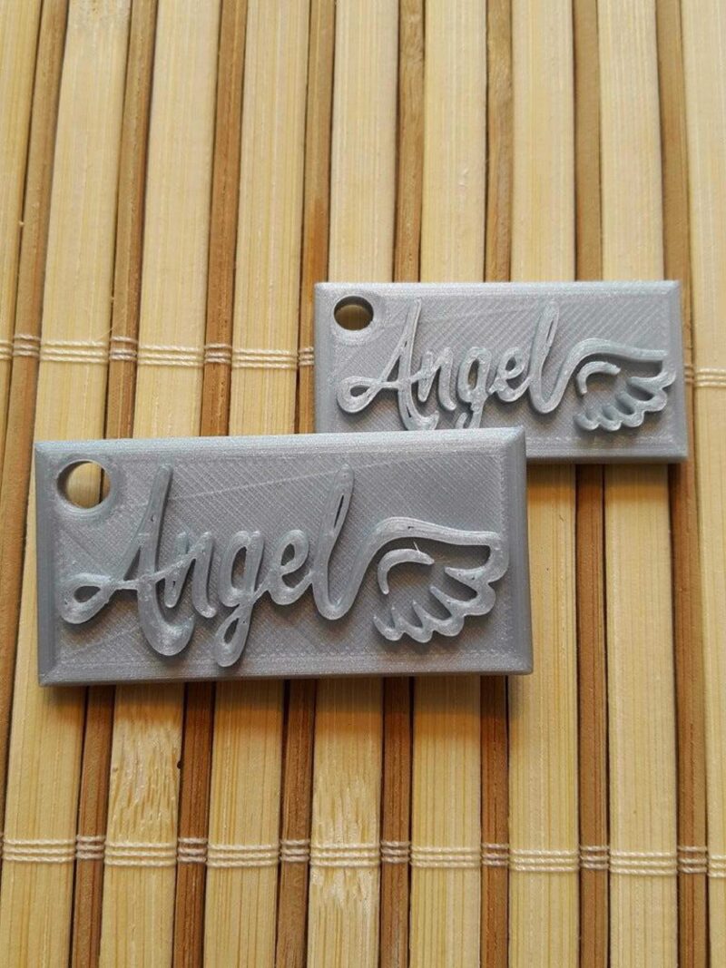 Angel(Melek) Yazılı Organik Plastikten Dekpratif Biblo Anahtarlık - Görsel 4