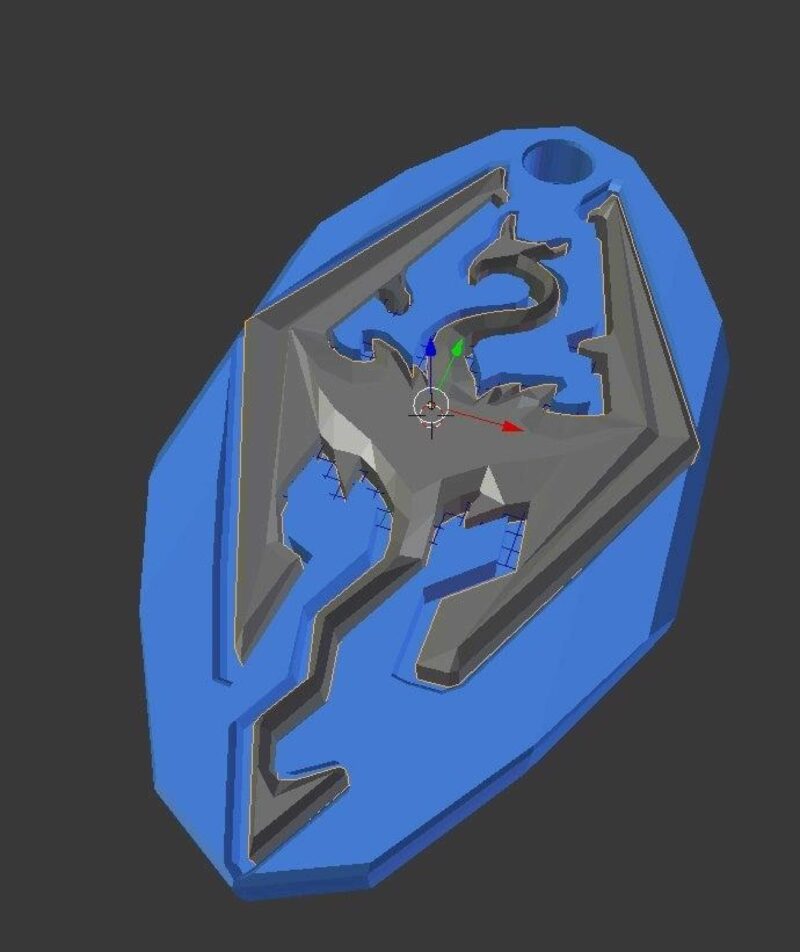 Skyrim Logo 3D Anahtarlık Plastik Aparat - Görsel 2
