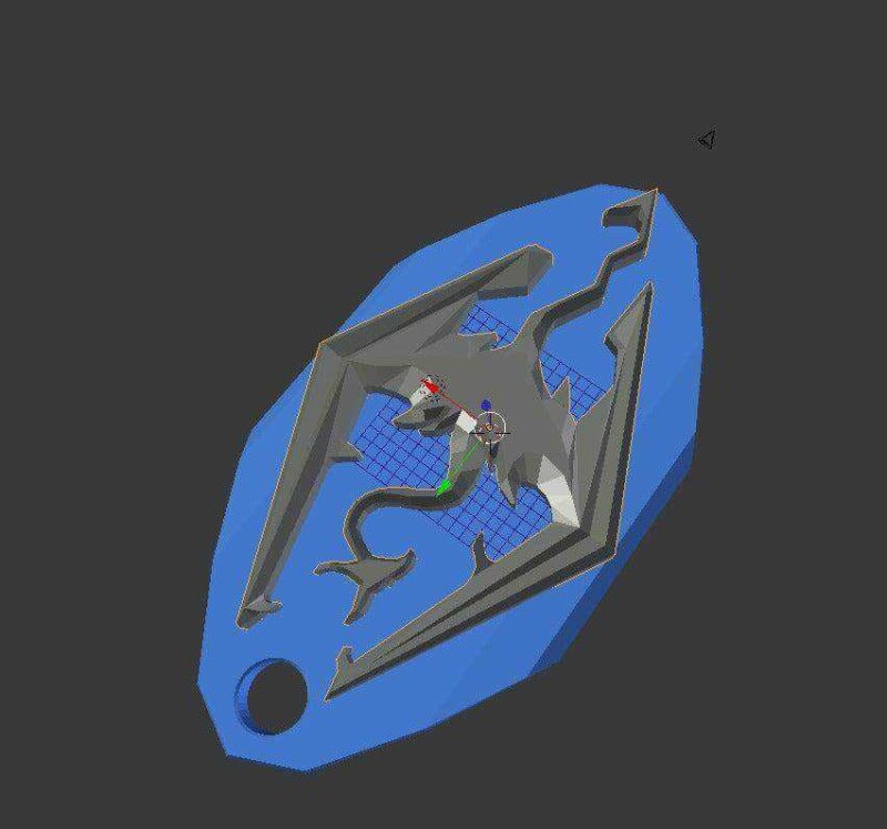 Skyrim Logo 3D Anahtarlık Plastik Aparat - Görsel 3