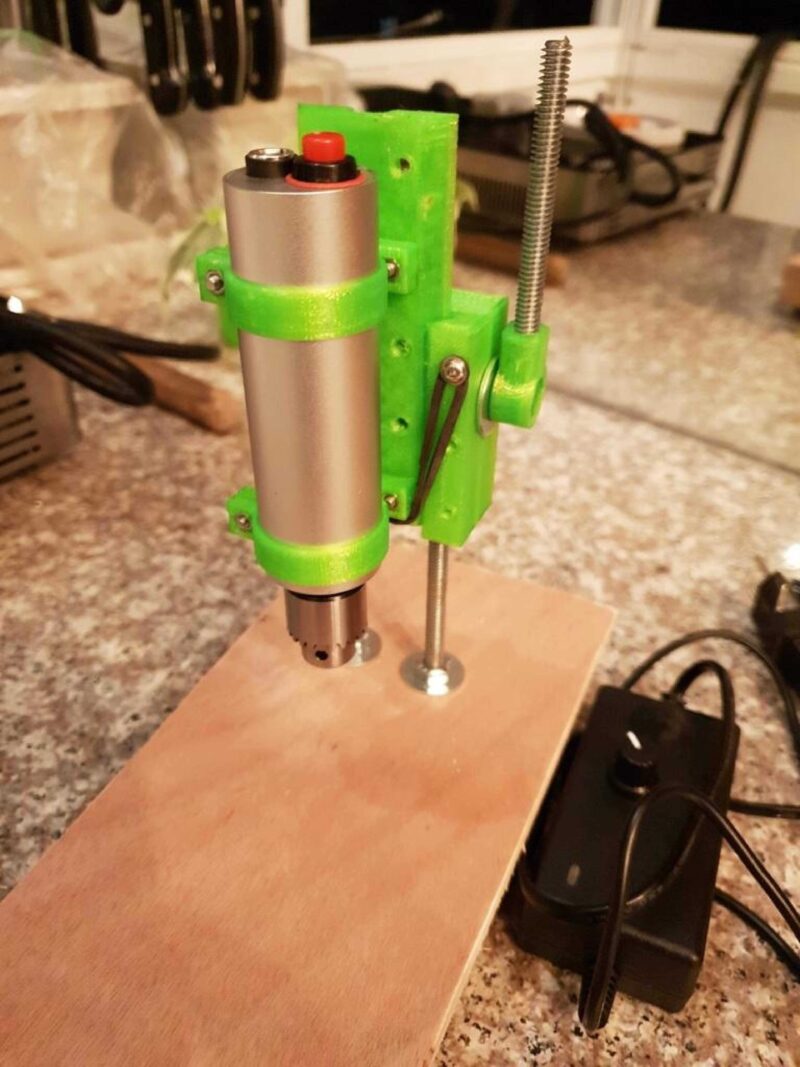 Pcb Matkap İçin Mini Matkap Pres - 30Mm Braketler Ve Şaft Plastik Aparat - Görsel 2