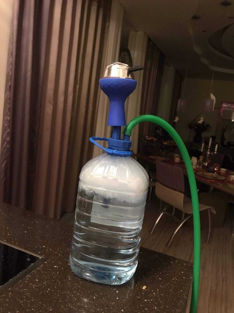 5 Litrelik Şişe Kapağından Shisha Plastik Aparat