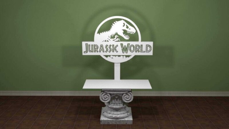 Jurassic World Logosu Organik Plastikten Dekoratif Biblo - Görsel 2