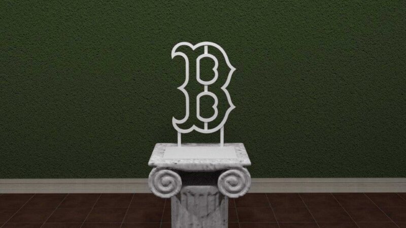 Boston Red Sox Logosu Organik Plastikten Dekoratif Biblo