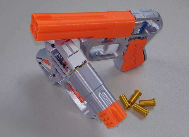 4-Namlu Derringer Cap Gun Oyuncak Plastik Aparat - Görsel 2