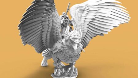 Royal Griffin Binicisi Biblo Dekoratif Hediyelik Süs Eşyası Maket