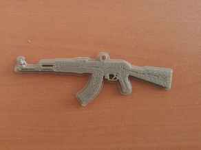 AK-47 Keleş Kolye veya Anahtarlık Organik Plastikten Oyuncak