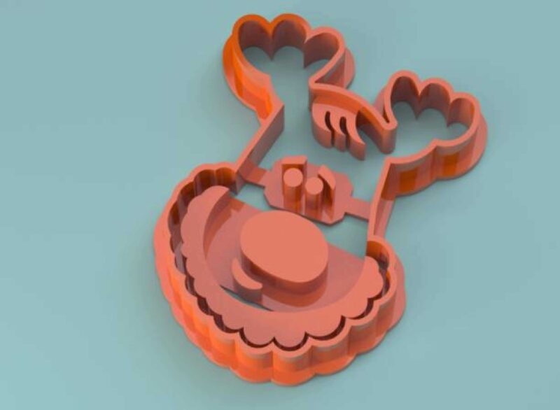 Noel Çerez Kurabiye Kesici Kalıp - Reindeer Plastik Aparat