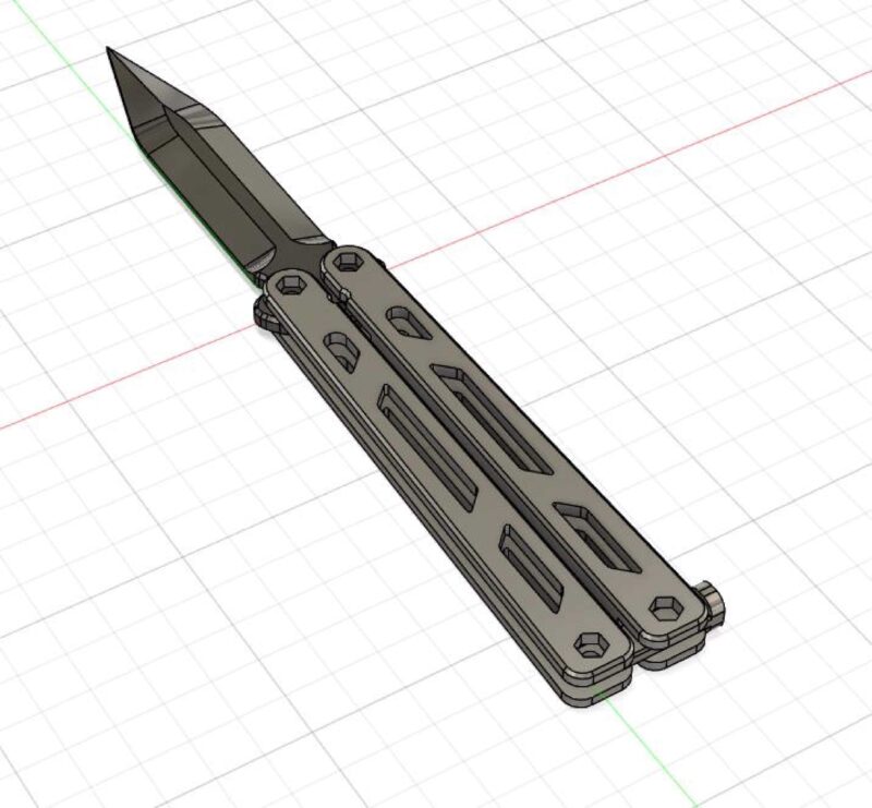 Kelebek Bıçağı / Balisong Vidasız Organik Plastikten Aksesuar - Görsel 2