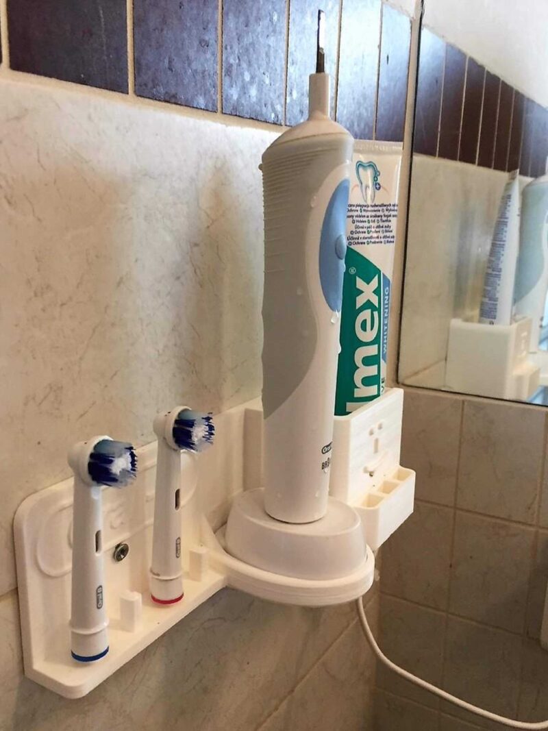 Braun Oral-B Duvara Montaj Şarj Cihazı Ve Diş Fırçası Tutucu Plastik Aparat - Görsel 4