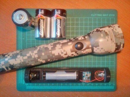 Maglite Fener Adaptörü 18650-> 3D Plastik Aparat
