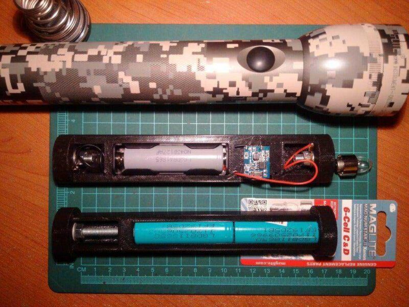 Maglite Fener Adaptörü 18650-> 3D Plastik Aparat - Görsel 4