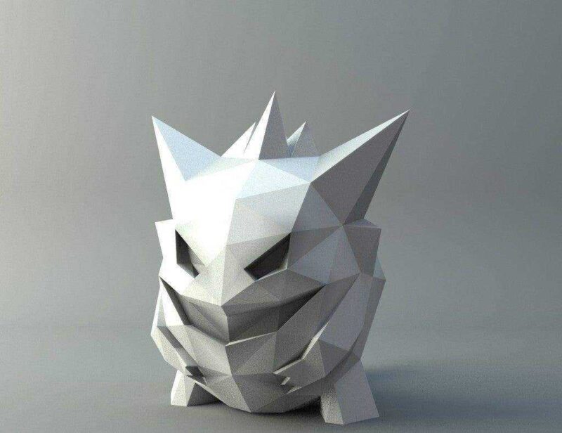 Gengar Düşük Poli Pokemon Çocuk Oyuncak Oyun Süs Eşyası Dekoratif - Görsel 2