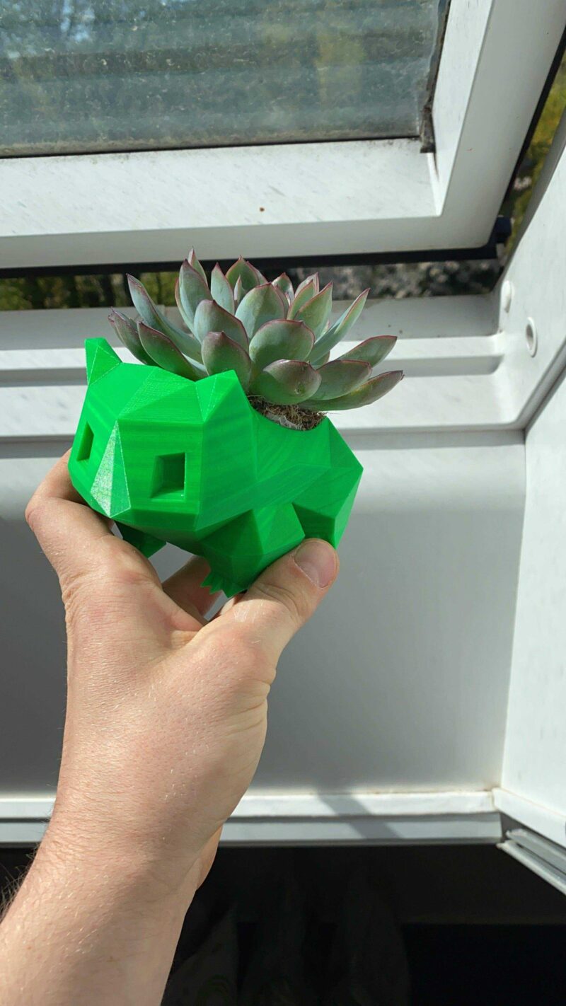 Bulbasaur Figürlü Ufak Vazo Saksı Dekoratif Biblo Hediyelik - Görsel 3