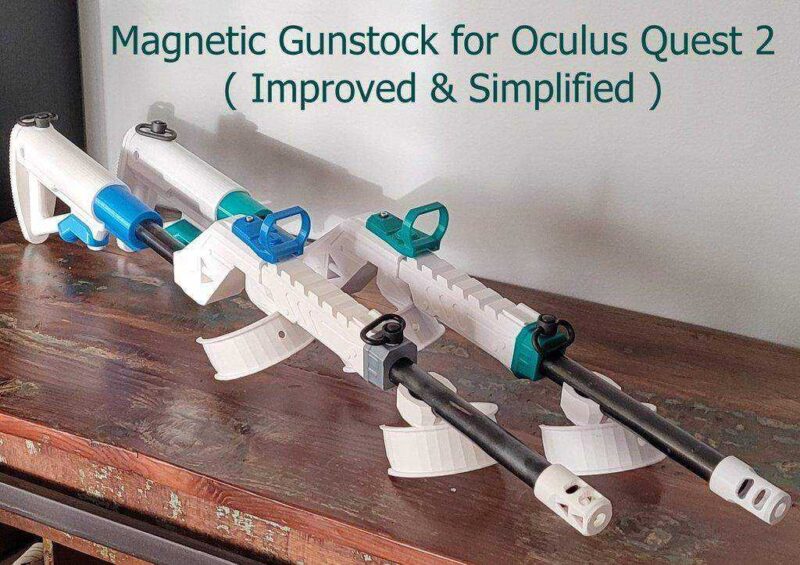 Oculus Quest 2 İçin Manyetik Gunstock (Geliştirilmiş Ve Basitleştirilmiş) Plastik Aparat