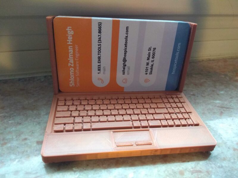 Kartlık Kart Tutucu Kartvizit Masaüstü Kartvizitlik Laptop Şekli - Görsel 3