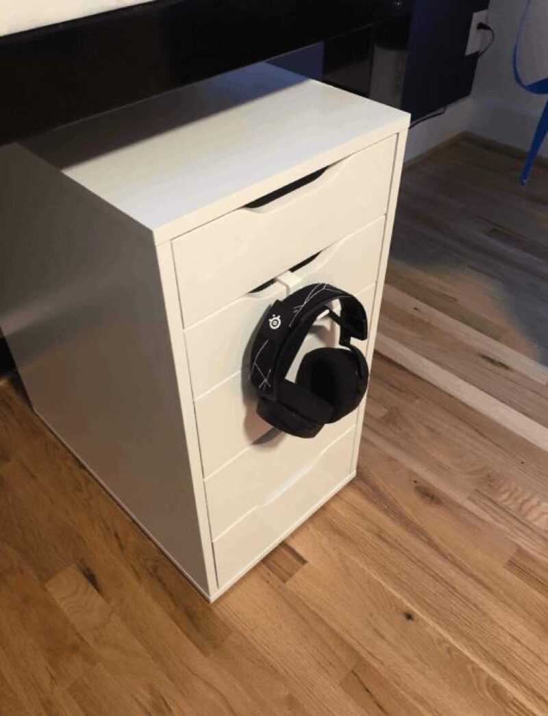 Katlanabilir Kulaklık Askısı (Ikea Alex Çekmeceleri İçin) Plastik Aparat - Görsel 2