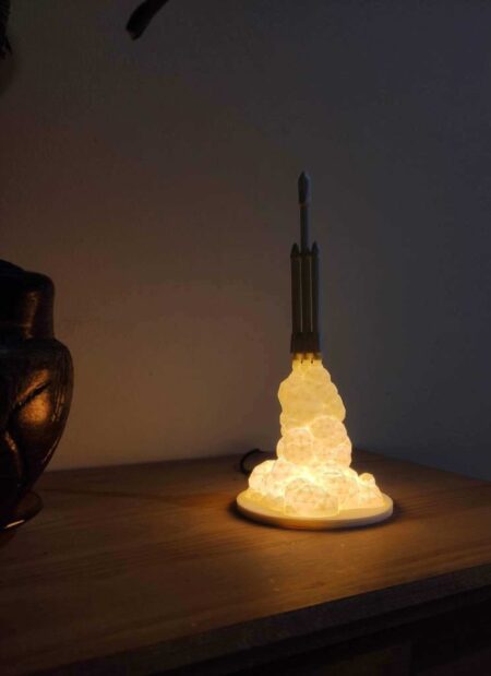 Spacex - Falcon Heavy Lamp (Slim Taban Sürümü) Plastik Aparat