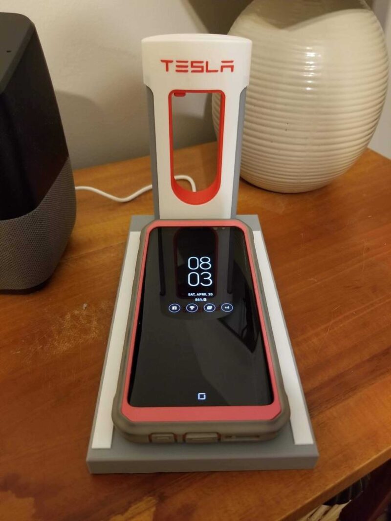 Kablosuz Şarj İçin Tesla Park Noktası Plastik Aparat - Görsel 3