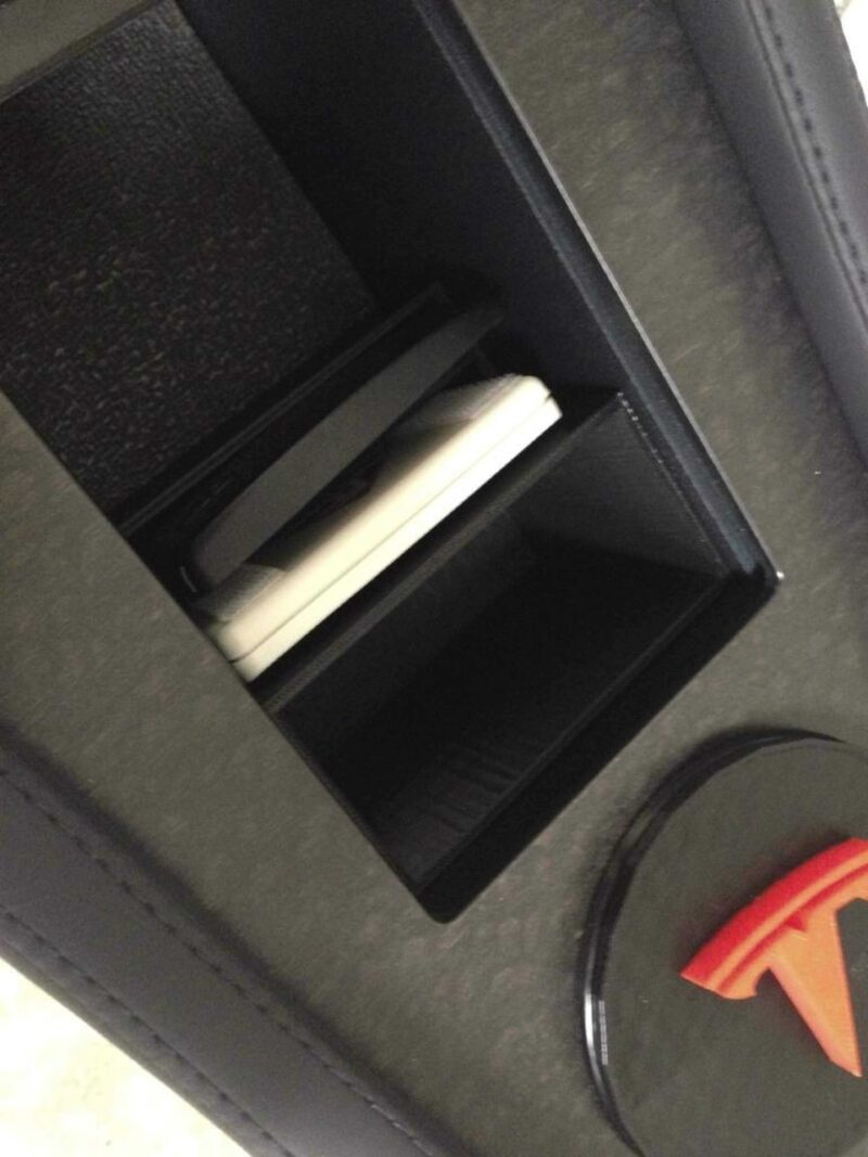 Tesla Model S - Teslaccessories Merkez Konsol Ekle Kutusu Ve Fincan Tutucu Plastik Aparat - Görsel 2