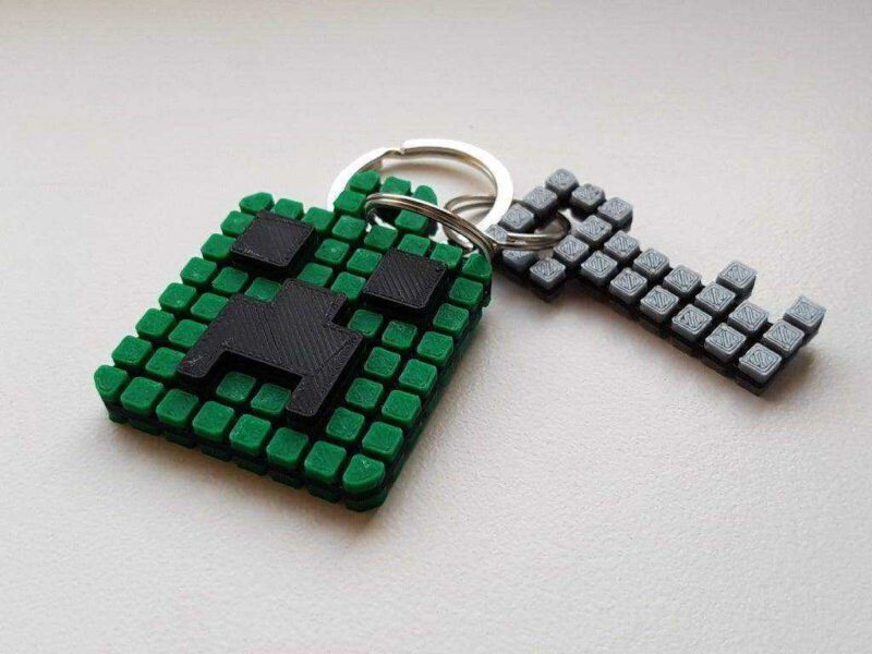 Minecraft Creeper Anahtarlık (Tek Ekstruder) Plastik Aparat