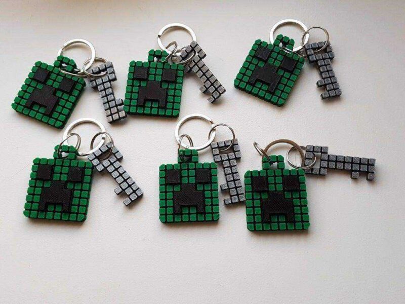 Minecraft Creeper Anahtarlık (Tek Ekstruder) Plastik Aparat - Görsel 2