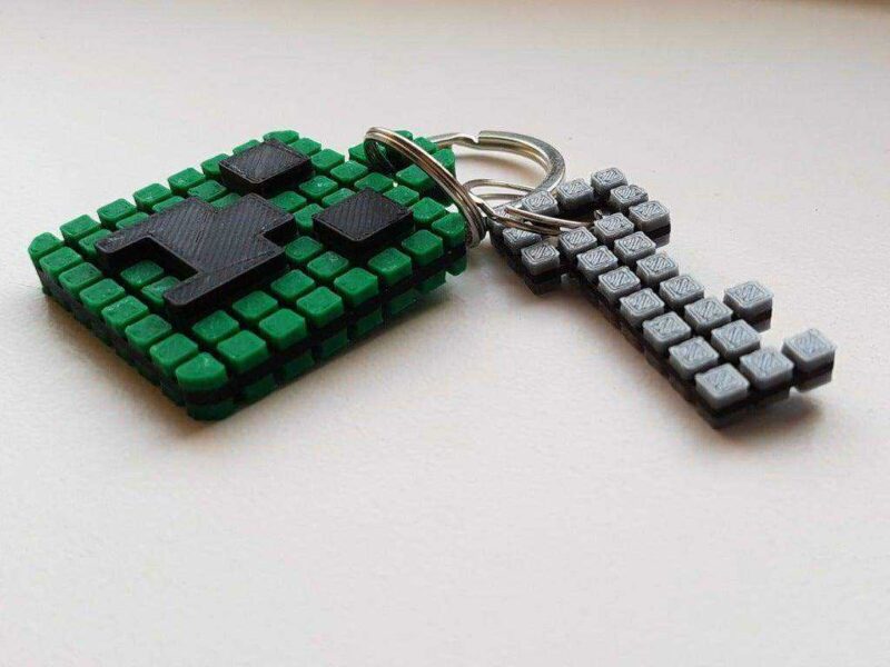 Minecraft Creeper Anahtarlık (Tek Ekstruder) Plastik Aparat - Görsel 4