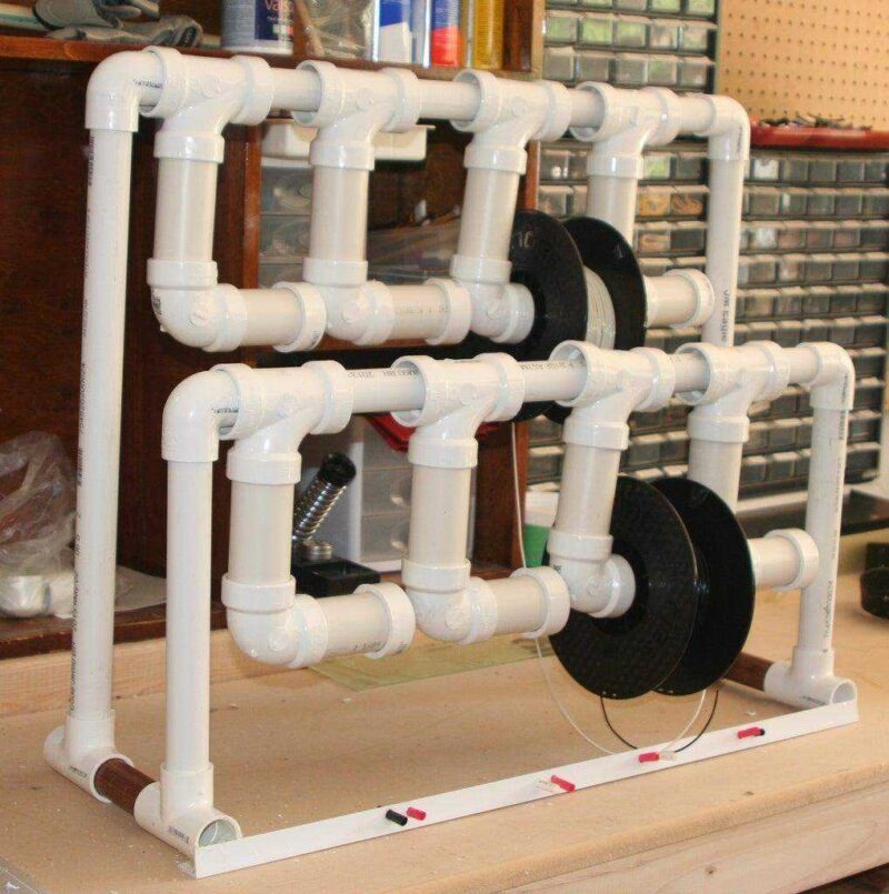 PVC Borudan Sekiz Filament Makara Tutucu  Organik Plastikten - Görsel 2