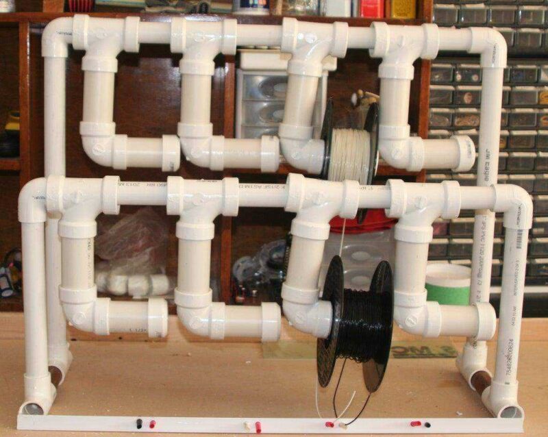 PVC Borudan Sekiz Filament Makara Tutucu  Organik Plastikten - Görsel 4