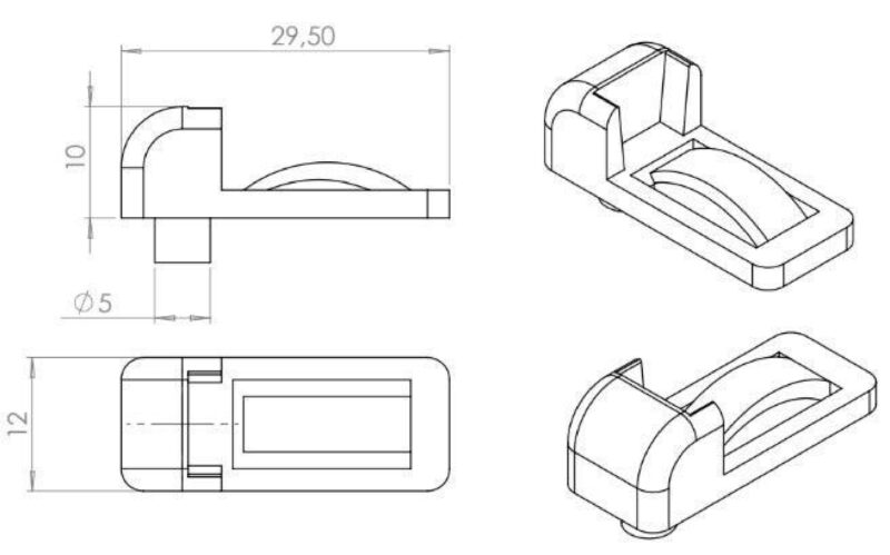Vw T5 / T6 California Raf Destek Braketi Plastik Aparat - Görsel 3