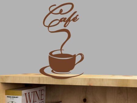 Cup & Saucer Siluette İle Bir Cafe İşareti Plastik Aparat