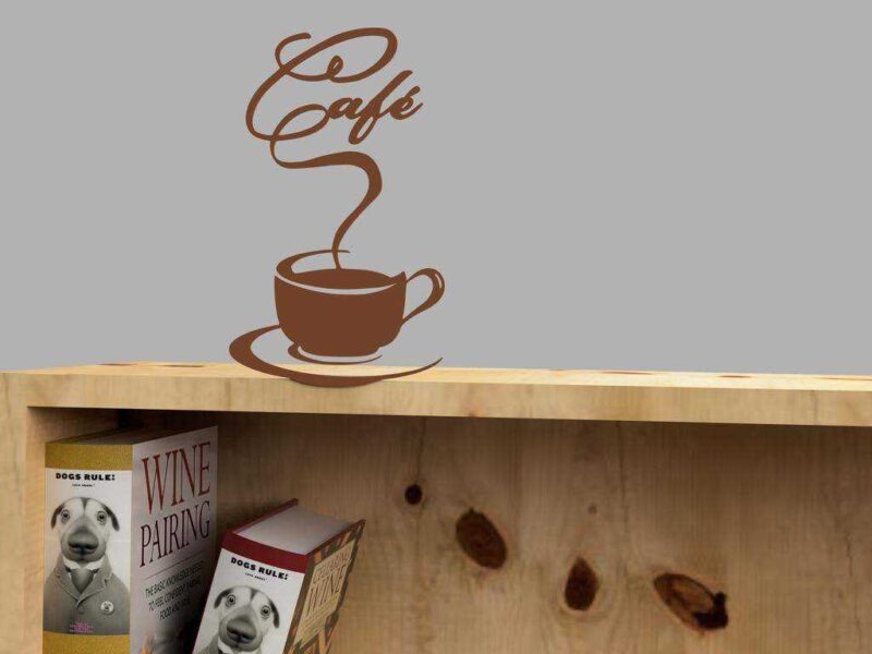 Cup & Saucer Siluette İle Bir Cafe İşareti Plastik Aparat - Görsel 2