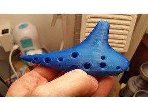 Düzleştirilmiş 12 delikli soprano ocarina  Organik Plastikten