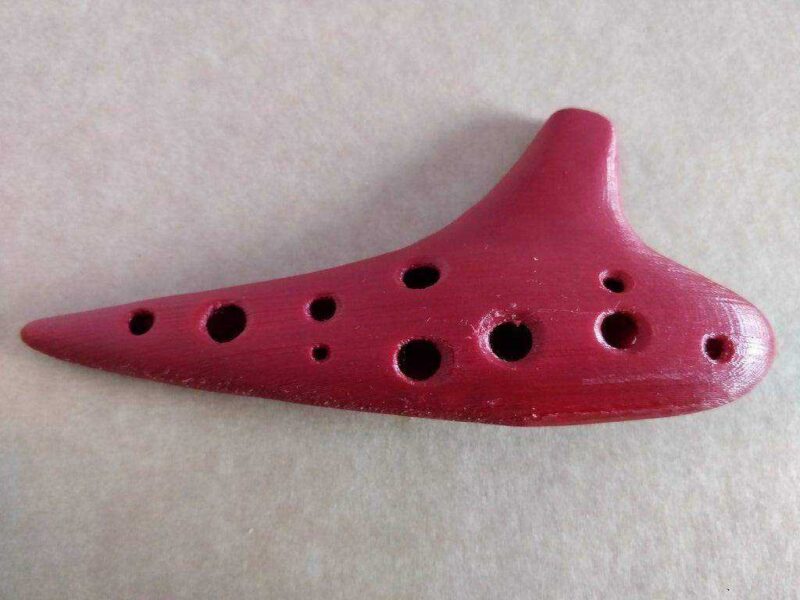 Düzleştirilmiş 12 delikli soprano ocarina  Organik Plastikten - Görsel 2