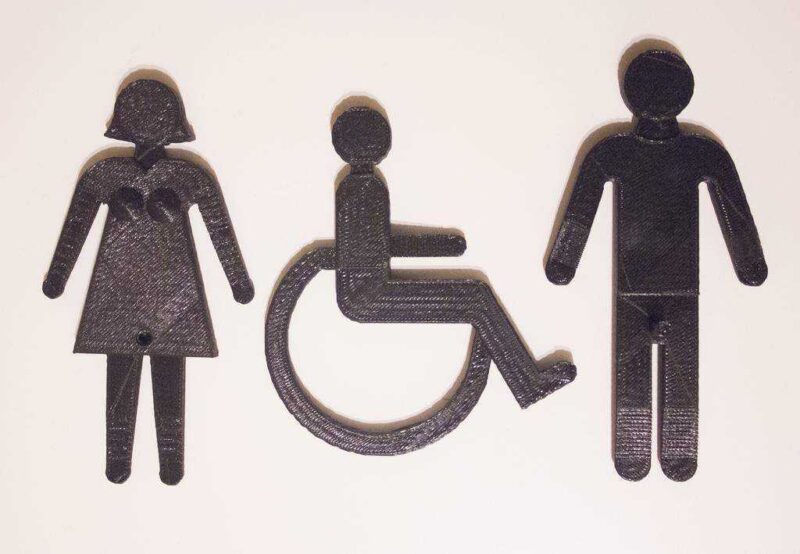 Wc Tuvalet İşaretleri (Man, Kadın, Minus) Plastik Aparat - Görsel 2