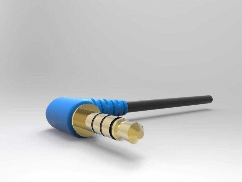 Mikro Jack 3.5Mm Erkek Konnektör, L Şekilli Fiş Plastik Aparat - Görsel 3
