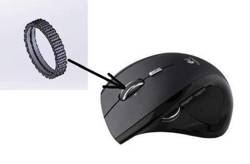 Başparmak Tekerlek Mouse Mx Devrimi / Molette Souris Mx Devrimi Plastik Aparat
