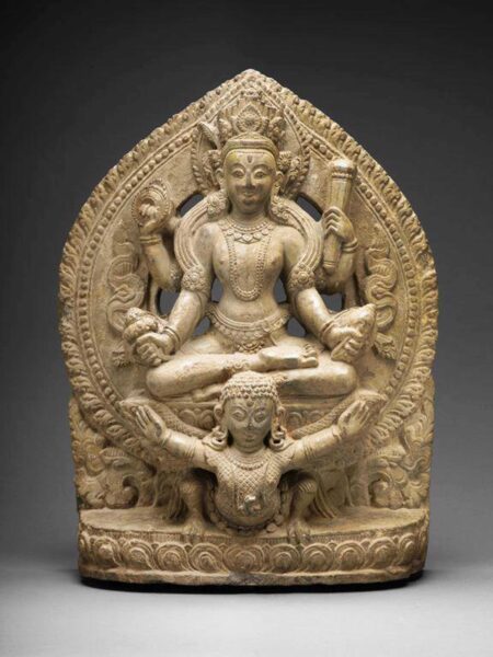 Tanrı Vishnu Tutucu Na Biniyor, Garuda, 16. / 17. Yüzyılda Plastik Aparat